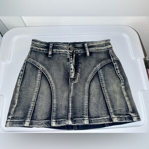 Denim acid wash skirt